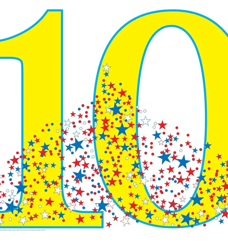 Number 10 Life-Size Standup Cutout – Custom Printed, 10–14 Day Processing Window 1