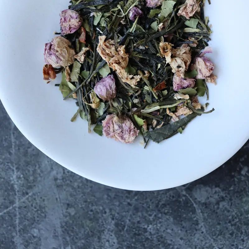 Obubu Tea Farm Sakura Sencha – Spring Cherry Blossom-Infused Japanese Green Tea 1