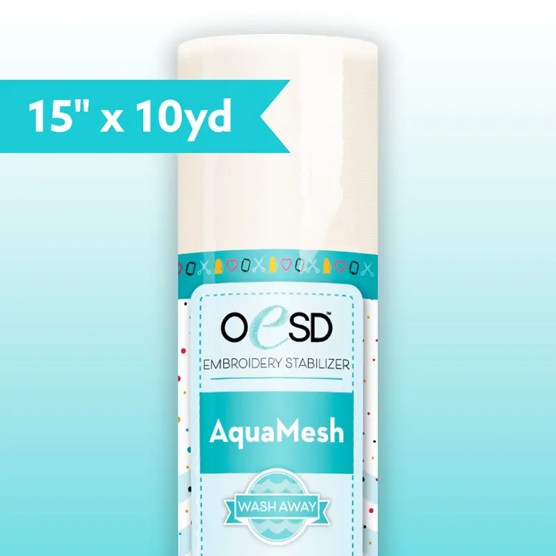 Oesd Aquamesh Wash-Away Embroidery Support – 15" × 10 Yards 1