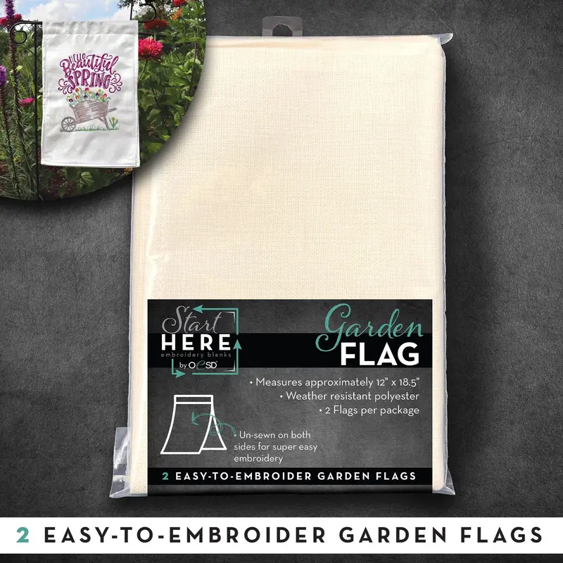 Oesd Decorative Garden Flag Set – 2-Piece Assortment 1