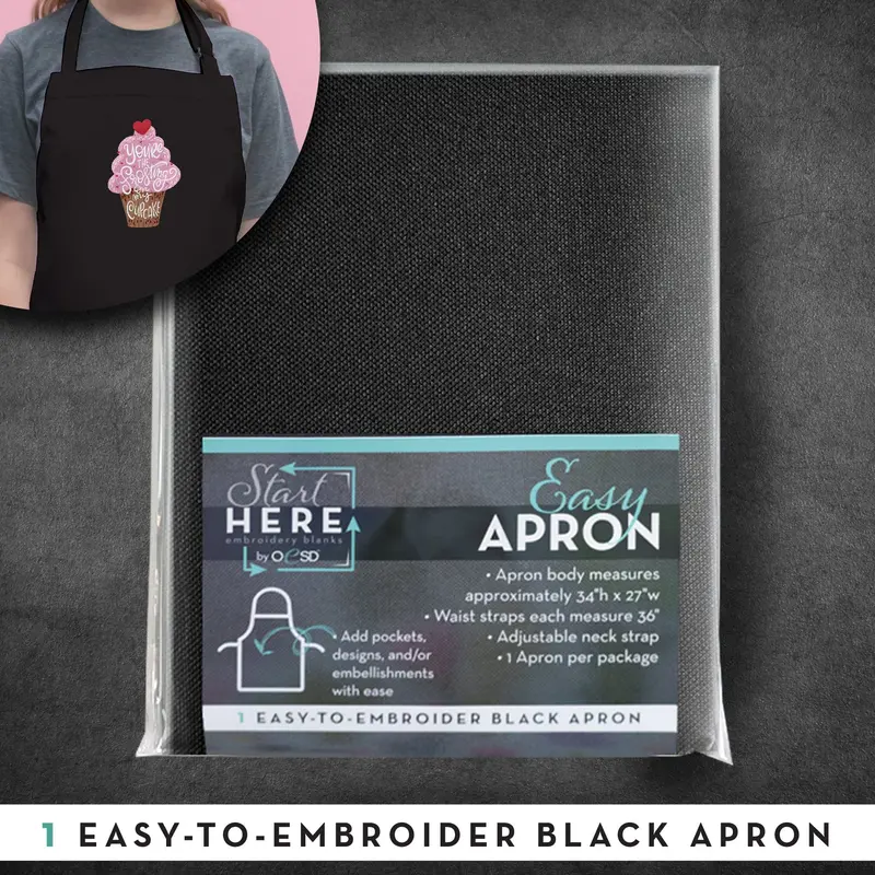 Oesd Easy-Fit Black Apron – 34 Inches × 27 Inches 1