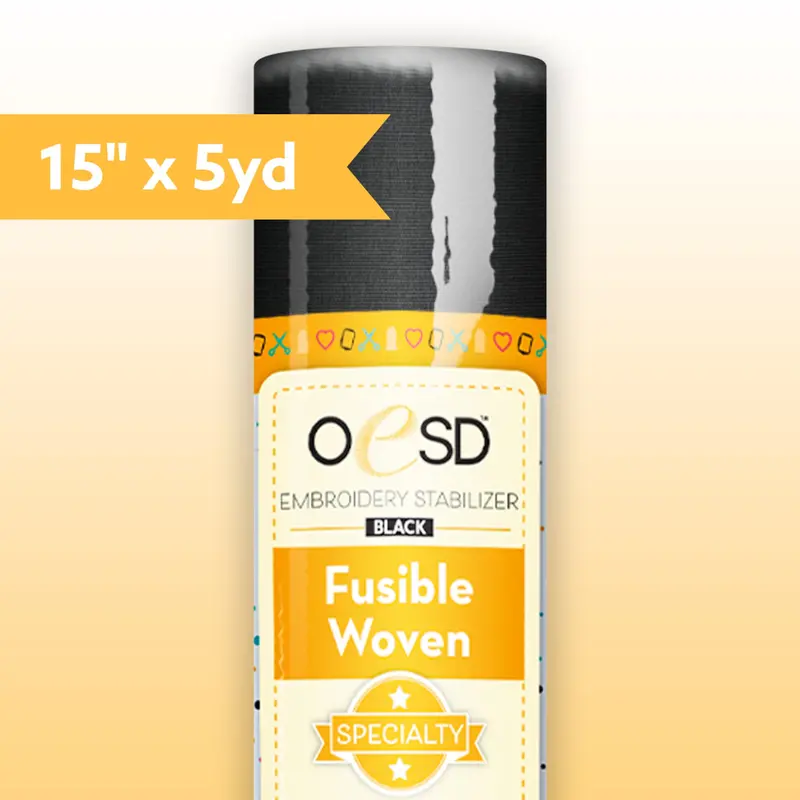 Oesd Fusible Woven Cut-Away Stabilizer (Black) – 15" × 5 Yards 1