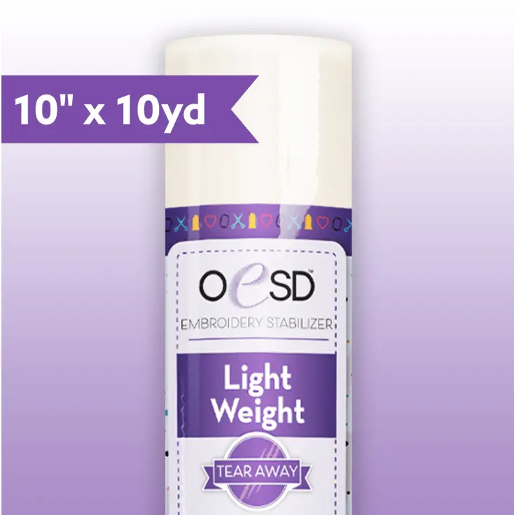 Oesd Lightweight Tear-Away Embroidery Stabilizer – 10" × 10 Yards 1