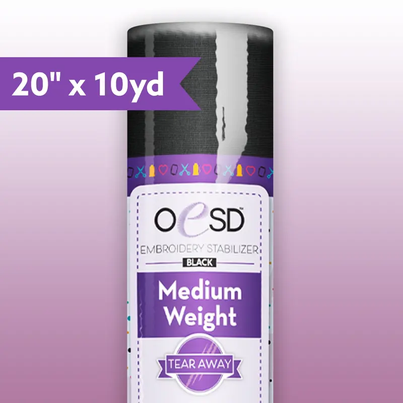 Oesd Medium-Weight Black Tear-Away Stabilizer – 20" X 10 Yards 1
