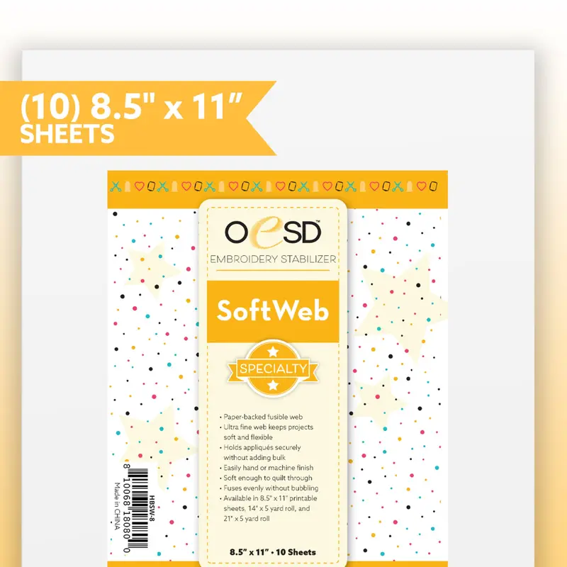 Oesd Softweb Non-Woven Stabilizer Sheets – 8" × 10" 1