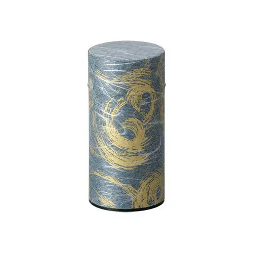 Okumura Seikan Nankyo Navy Gold Green Tea In Washi-Wrapped Tin Can 1