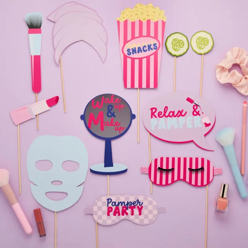 Pastel Spa-Themed Photo Booth Props – 11-Piece Set 1