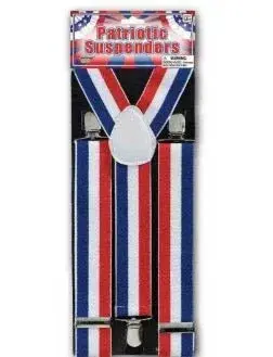 Patriotic Red, White & Blue Suspenders – Adjustable Fit 1