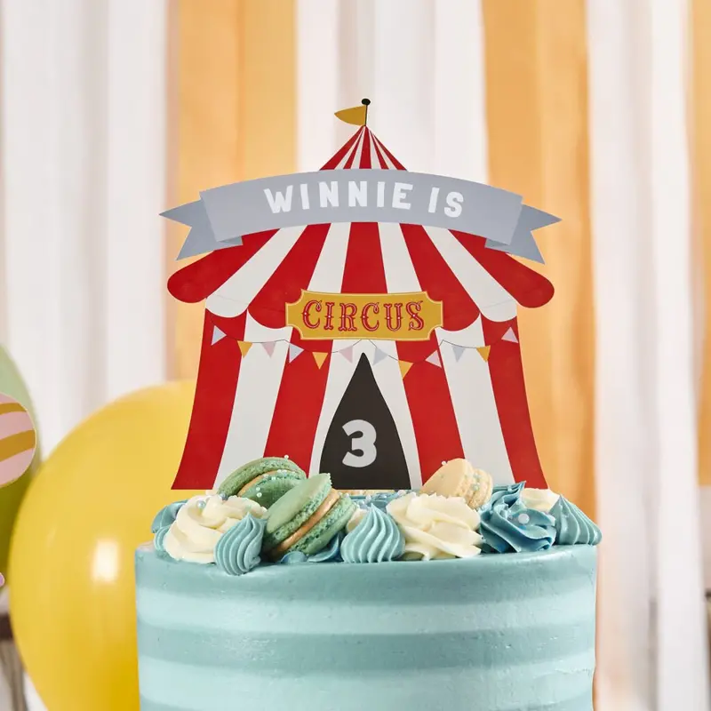 Personalizable Circus-Style Cake Topper 1