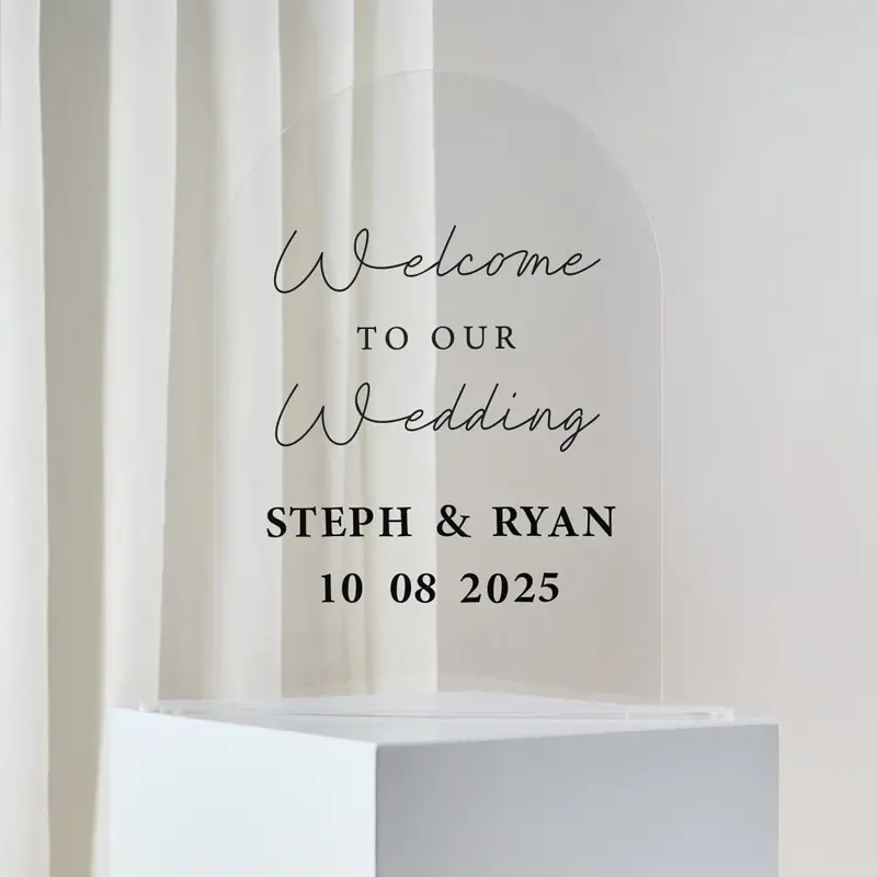 Personalized Acrylic Wedding Welcome Sign – Modern Entry Display 1