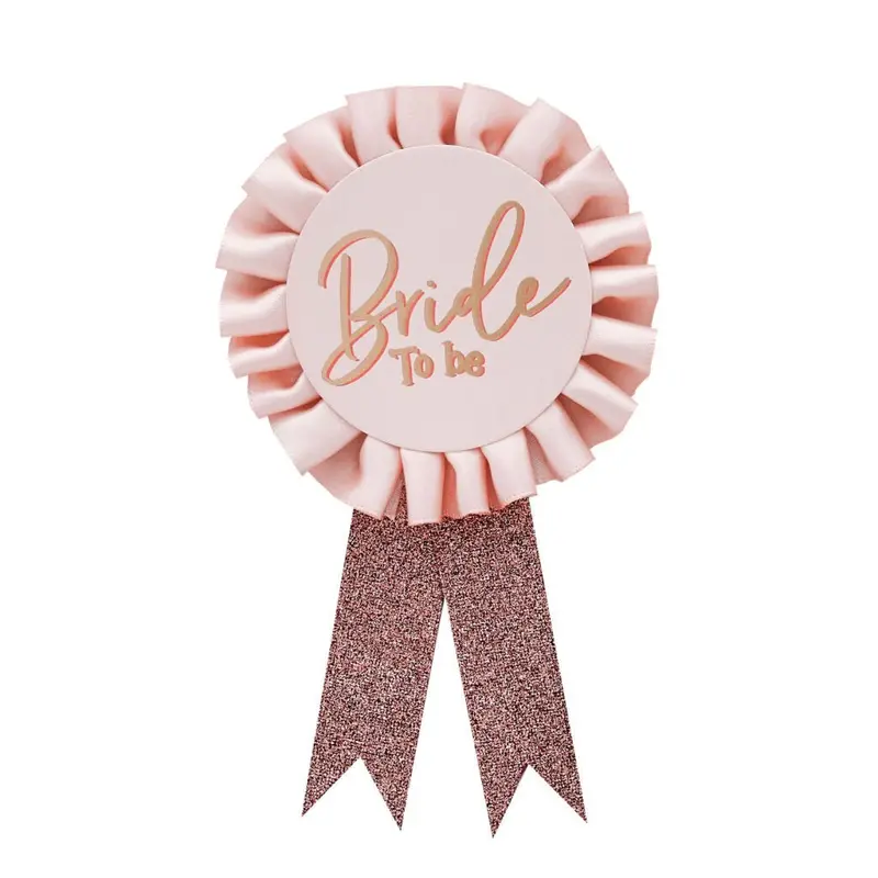 Pink 'Bride To Be' Rosette Badge – Festive Party Pin 1
