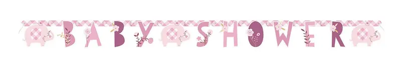 Pink Floral Elephant Banner: 6-Foot Jointed Decorative Banner For Celebrations 1