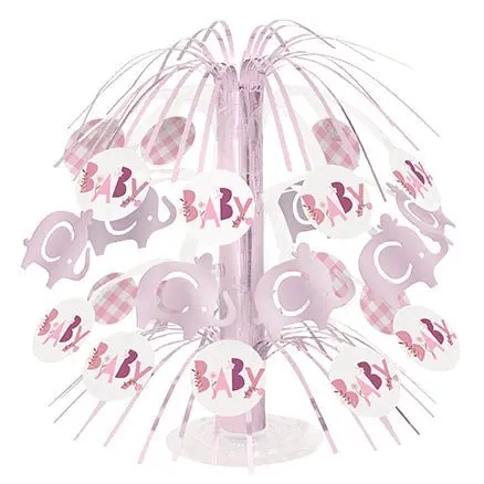 Pink Floral Elephant Centerpiece: Cascading Table Accent For Baby Showers 1