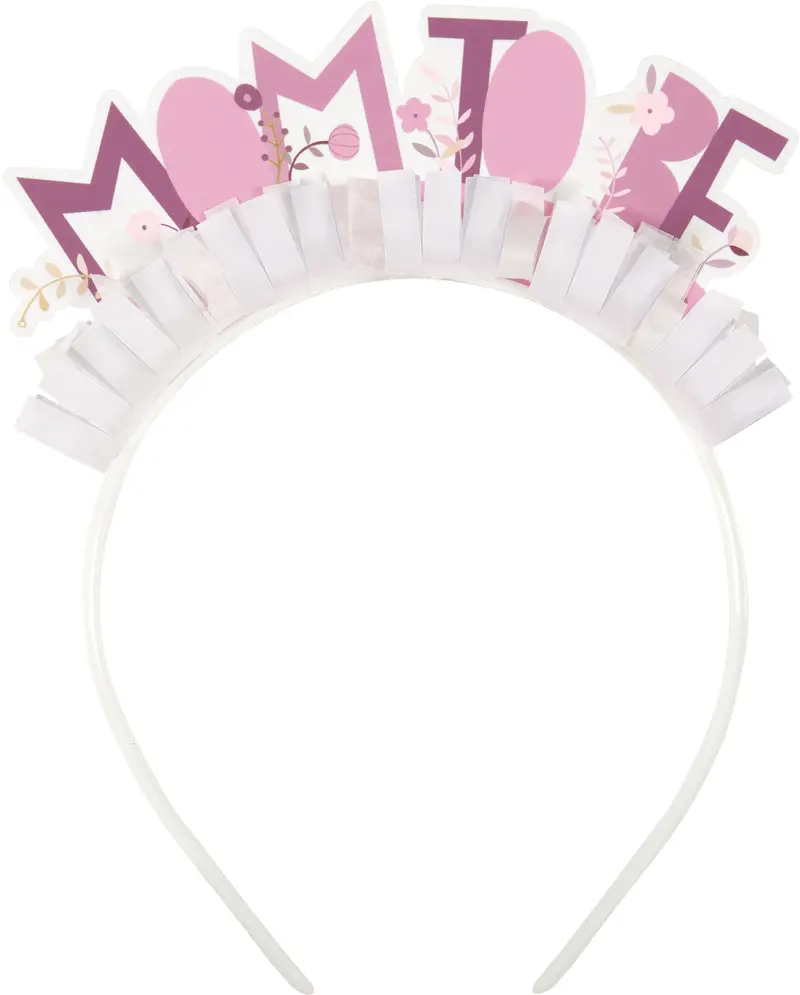 Pink Floral 'Mom-To-Be' Headband – Elegant Single Piece 1