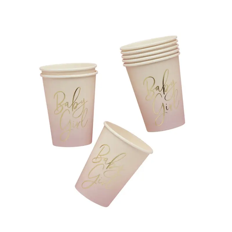 Pink Ombre Baby Girl Party Cups – 8-Pack 1