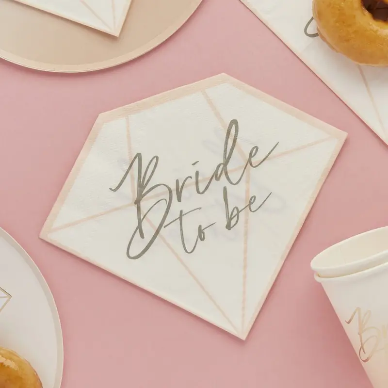 Pink Ombre Diamond-Shaped Napkins For Bridal Showers – 16 Count 1