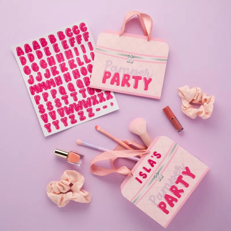 Pink 'Pamper Party' Favor Bags – Spa-Inspired Gift Packaging 1