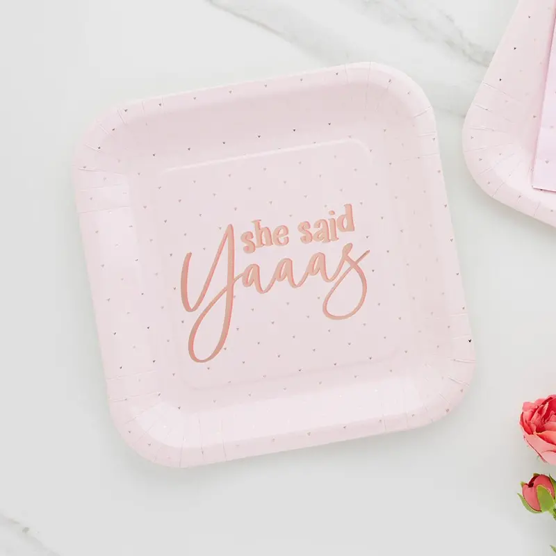 Pink 'She Said Yaaas' 9-Inch Paper Plates – Pack Of 10 1