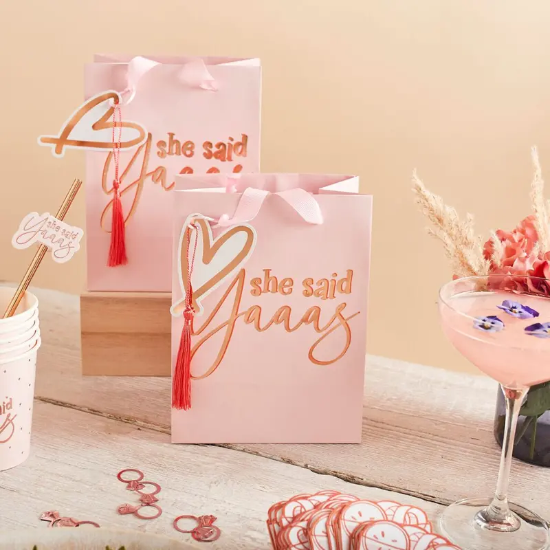 Pink 'She Said Yaaas' Favor Bags – Set Of 5 1