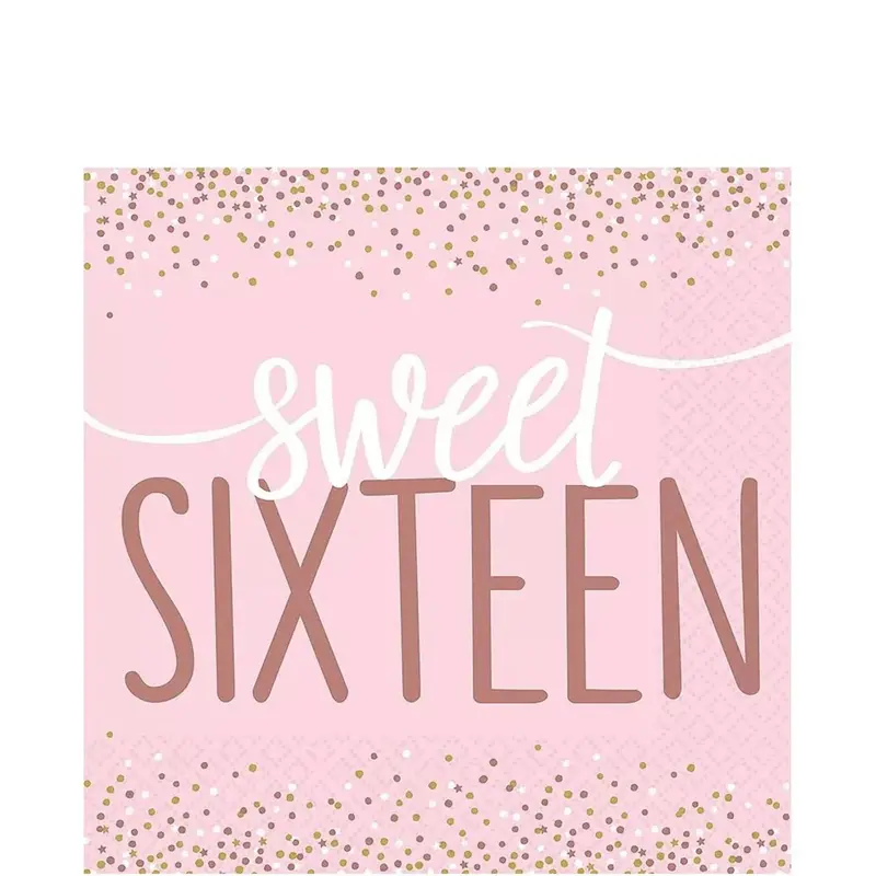 Pink Sweet 16 Luncheon Napkins – Pack Of 16 1