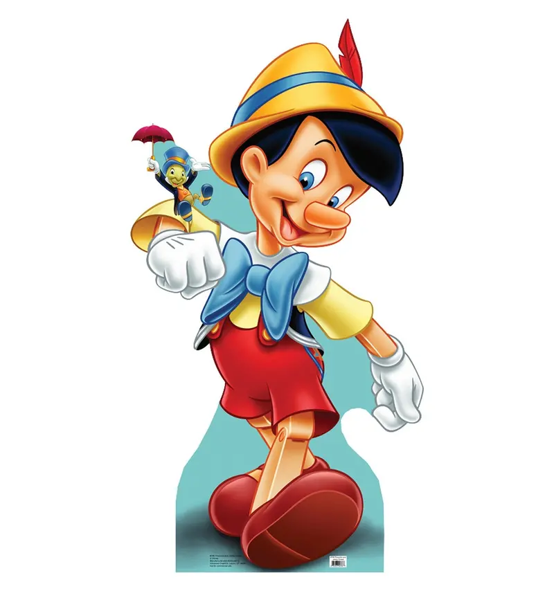 Pinocchio & Jiminy Cricket Lifesize Cardboard Standup – Classic Disney Pair, 10–14 Day Fulfillment 1