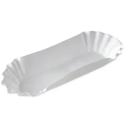 Plain White Hot Dog Paper Trays – Disposable Serving Trays, 50-Pack 1