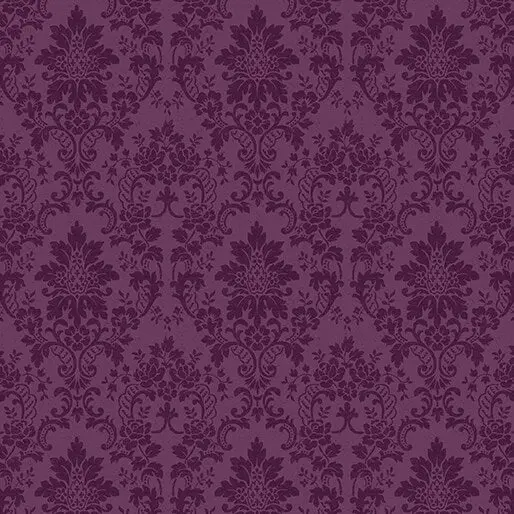 Plum 'A Beautiful Life' Truly Damask Fabric #1602464B 1