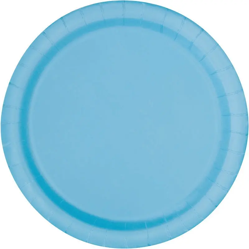 Powder Blue 9-Inch Disposable Paper Plates – 50-Pack 1