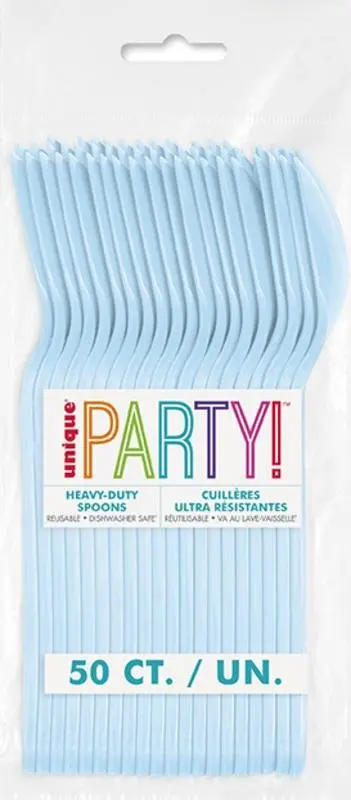 Powder Blue Premium Heavy-Duty Plastic Spoons – 50-Count 1