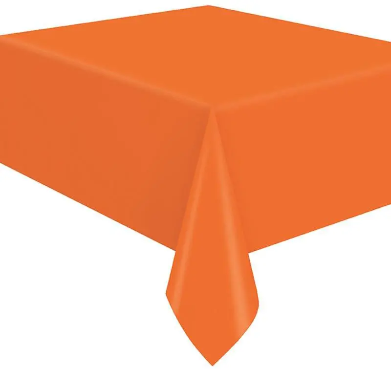 Pumpkin Orange Flannel-Backed Table Cover – 54" X 108" (1 Piece) 1