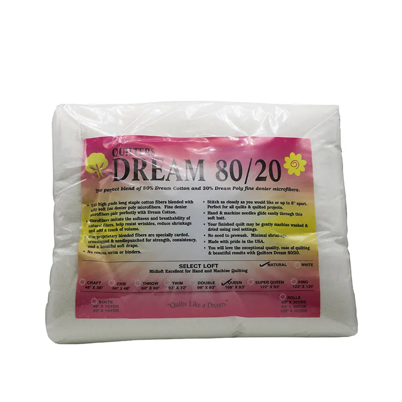 Quilters Dream 80/20 Cotton-Poly Batting – Natural Finish, Queen Size (108 In X 93 In) 1