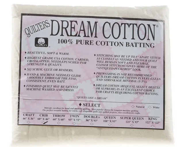 Quilters Dream Natural Cotton Batting – Crib Size (60" × 46") 1