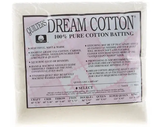 Quilters Dream Natural Cotton Batting For Double-Size Quilts – 96 In X 93 In 1