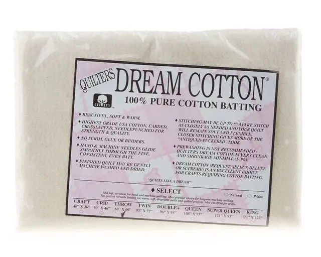 Quilters Dream Natural Cotton Batting For Throws – 60 In X 60 In 1