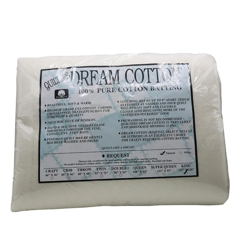 Quilters Dream Natural Cotton Batting – King Size (120" × 122") 1