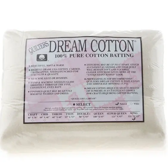Quilters Dream Natural Cotton Batting – King Size (122" × 120") 1