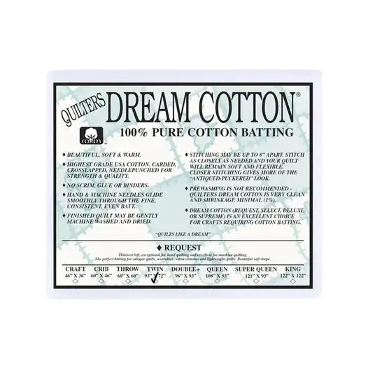 Quilters Dream White Cotton Batting – Craft Size (46" × 36") 1