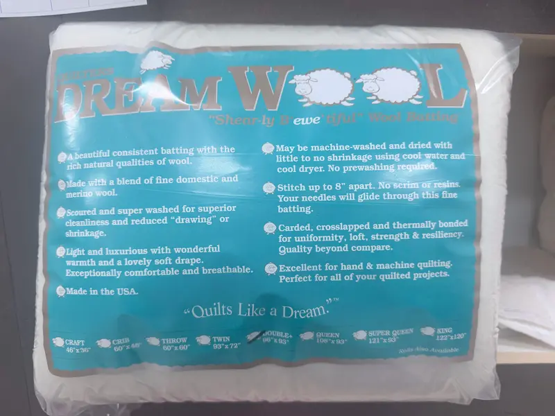 Quilters Dream Wool Batting For Double-Size Quilts – 96 In X 93 In 1