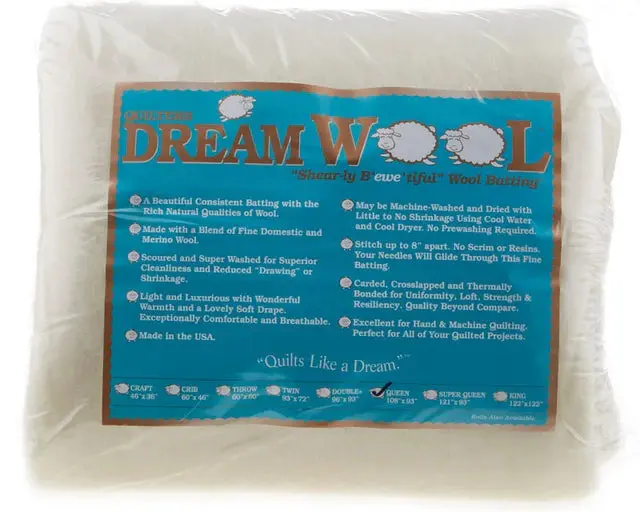 Quilters Dream Wool Batting For Queen-Size Quilts – 108 In X 93 In 1