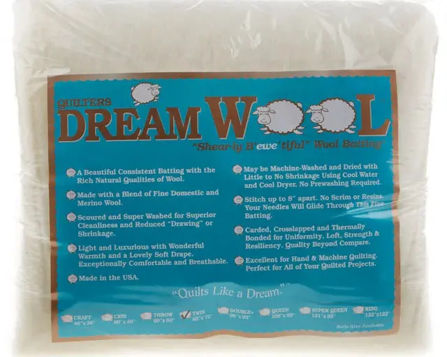 Quilters Dream Wool Batting – Twin Size (93" × 72") 1