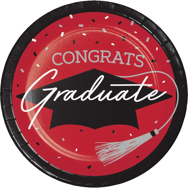 Red 9-Inch School Spirit Dinner Plates – 18 Count 1