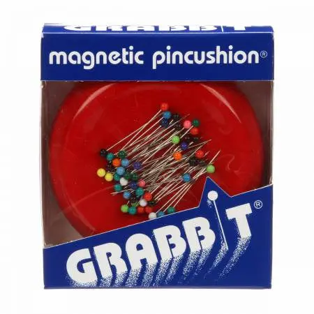 Red Magnetic Pincushion – Grabbit Self-Adhesive Needle Holder 1