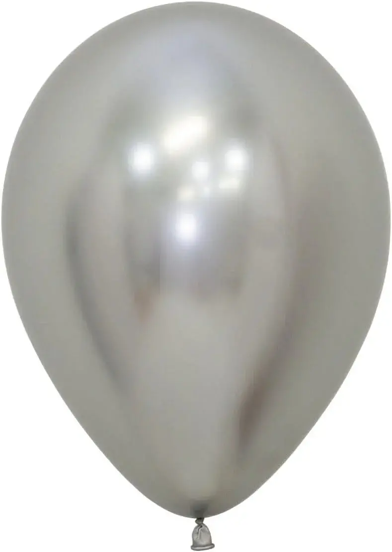 Reflex Silver 11-Inch Latex Balloons – Metallic Finish Sempertex Pack (50 Count) 1