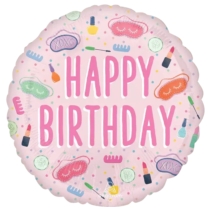 Relaxing Spa-Inspired Birthday Mylar Balloon – 18-Inch Calming Foil Design 1