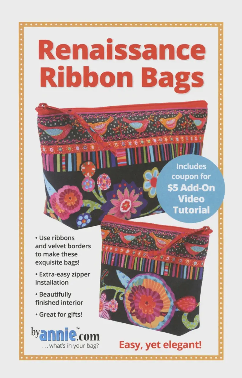 Renaissance Ribbons Bags Pattern By Annie 1