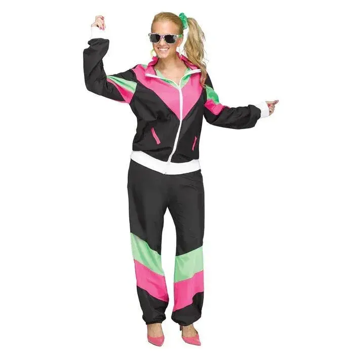 Retro 1980S Track Suit Costume – Adult Sizes S/M 1