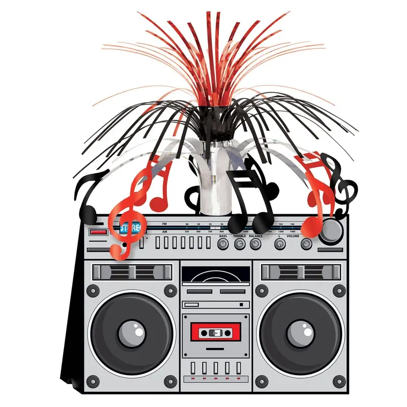 Retro Boom Box Centerpiece – 9 X 14 Inch Party Display 1