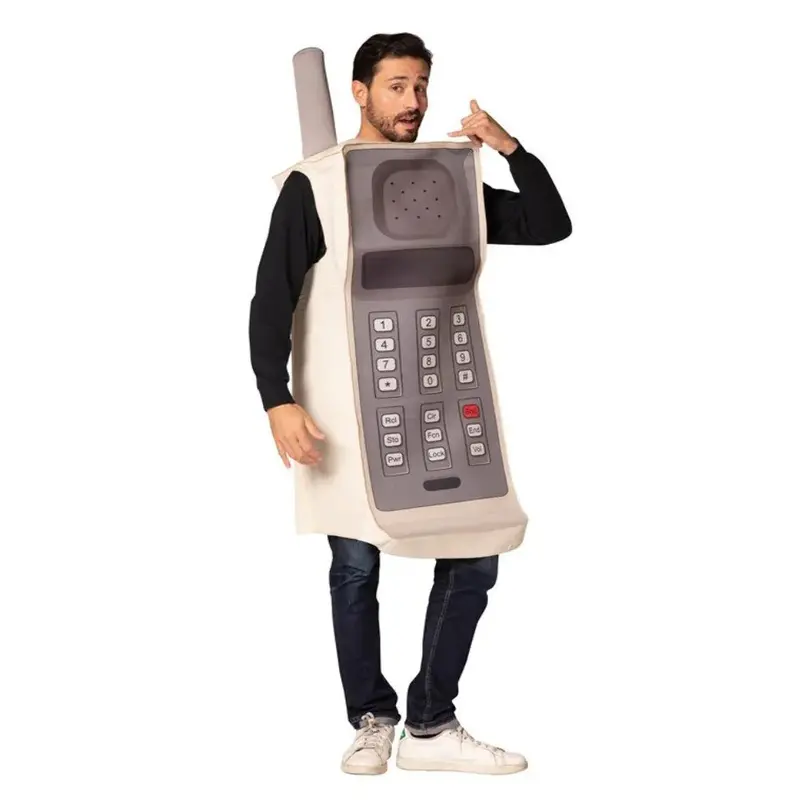Retro Brick Cell Phone Halloween Costume For Adults – One-Size Novelty Outfit 1