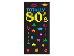 Retro 'Totally 80S' Door Cover – Vintage-Themed Decor (30 In X 5 Ft) 1