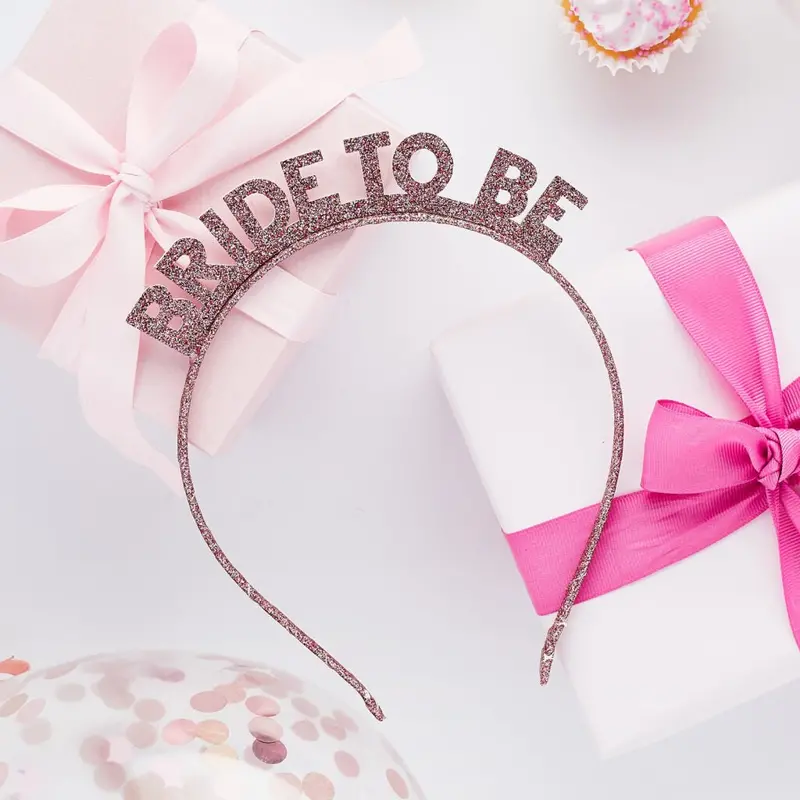 Rose Gold Glitter 'Bride To Be' Headband – Elegant Bridal Accessory 1
